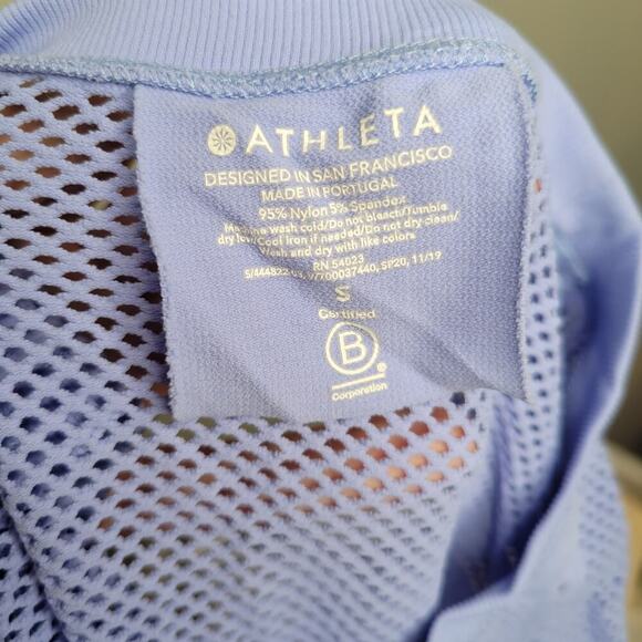Athleta tank top women's size S Oxygen periwinkle seamless stretch workout gym - Picture 4 of 6
